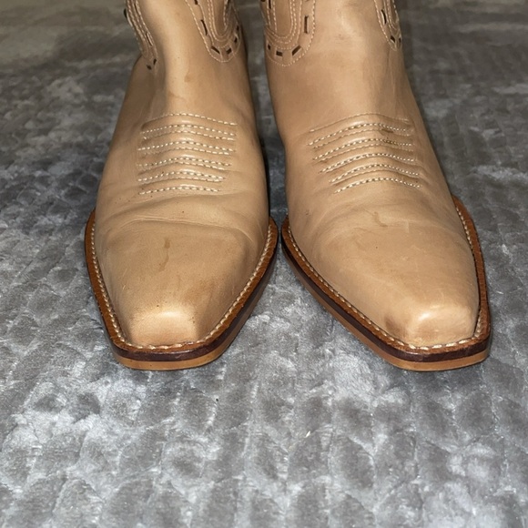 Mercer & Madison Tan Green Genuine Leather Cowgirl Boots.  Size 10‎ - Picture 4 of 12